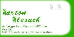 marton mlesuch business card